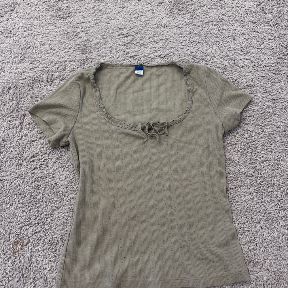 Olive Green Short Sleeve Top